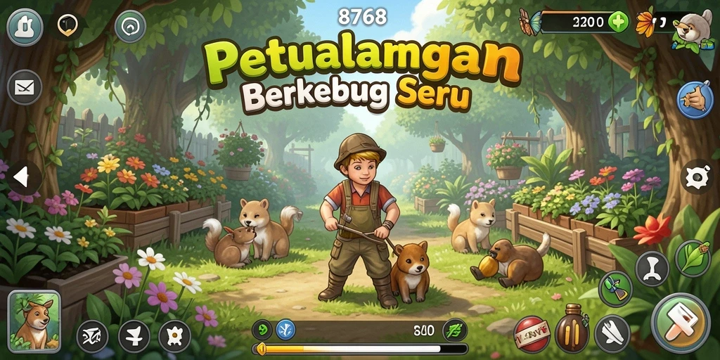 Tampilan menarik dari gameplay berkebun di 8768.