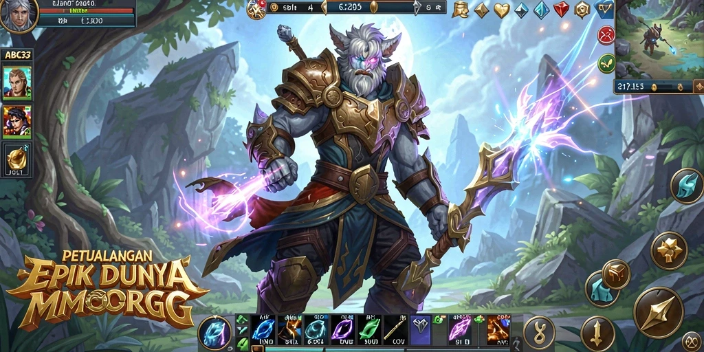 Gameplay seru dalam dunia MMORPG yang luas dan imersif.