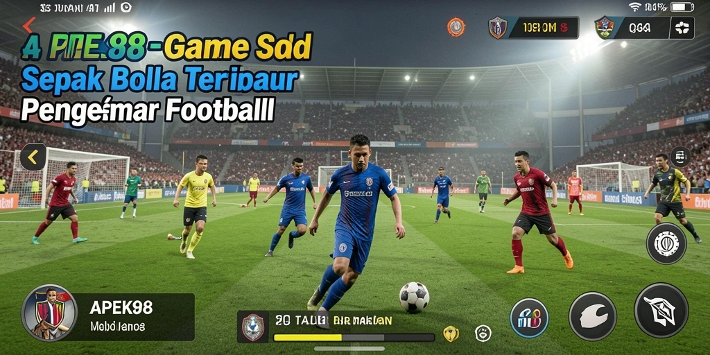 Tampilan aksi mendebarkan dalam APEK88 dengan gameplay sepak bola.