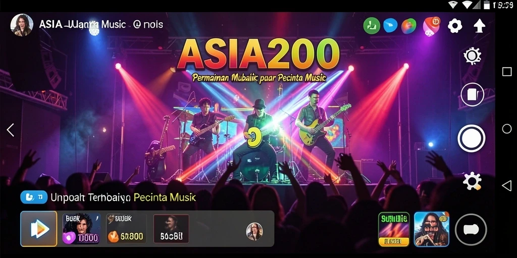 Tampilan menarik dari gameplay ASIA200 yang penuh musik.