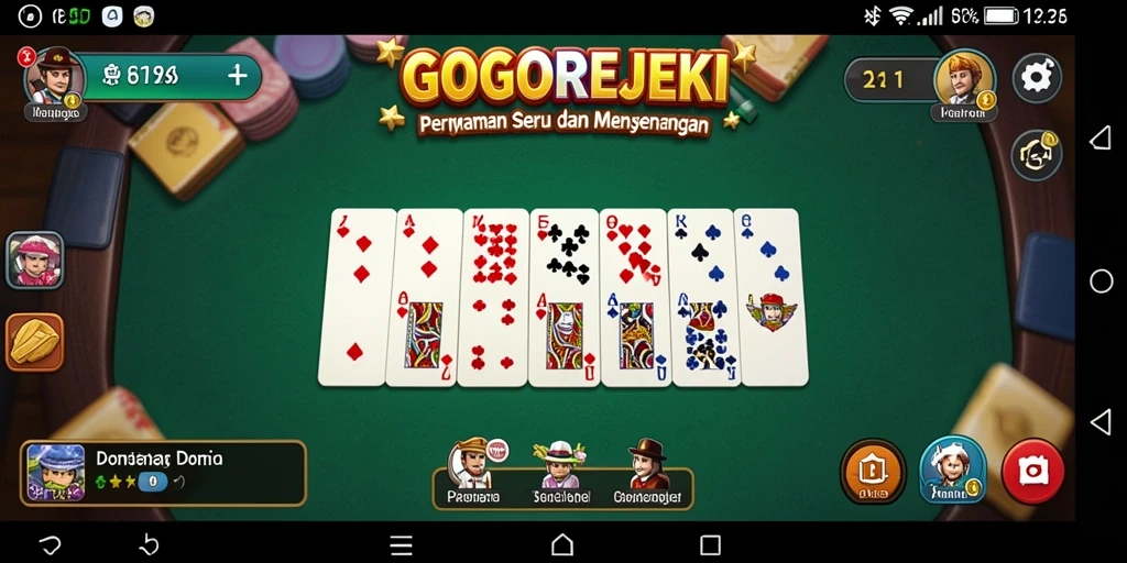 Screenshot gameplay GOGOREJEKI menampilkan suasana permainan Domino yang seru.