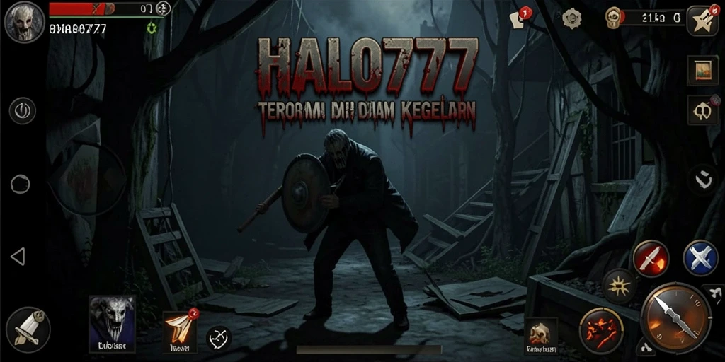 Screenshot HALO777 menunjukkan suasana mencekam dan gameplay menegangkan.
