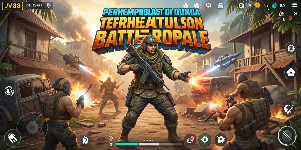 Tampilan gameplay seru dalam pertempuran Battle Royale.