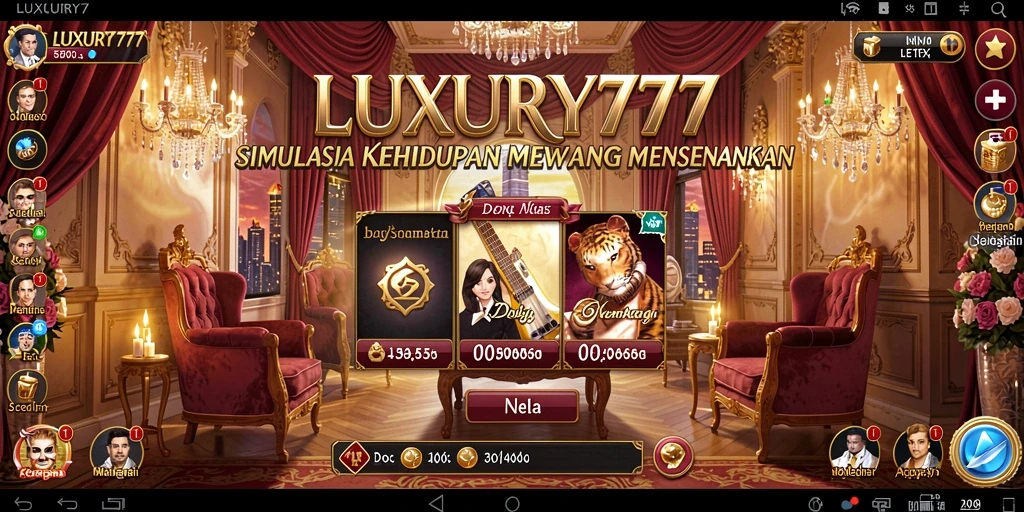 Tampilan gameplay mewah dalam LUXURY777 yang memukau.