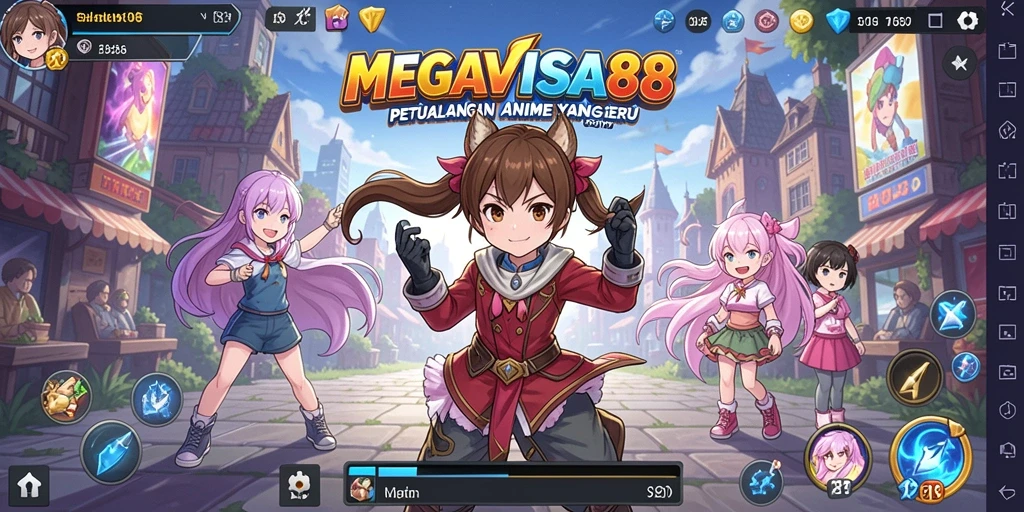 Tampilan gameplay seru di MEGAVISA88 dengan karakter Anime.