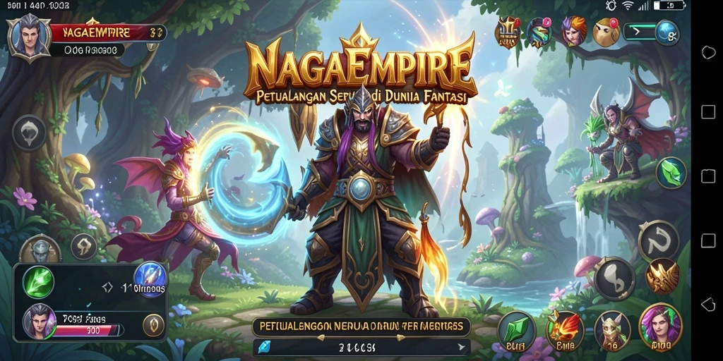 Tangkapan layar petualangan epik dalam NAGAEMPIRE yang menampilkan dunia yang luas.