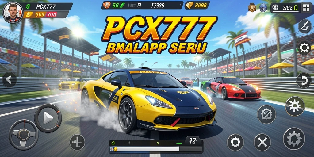 Tampilan permainan balap dengan grafik yang menawan di PCX777.