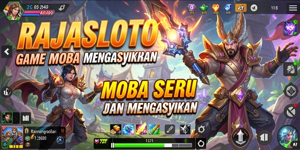 Tangkapan layar yang menunjukkan aksi seru dalam permainan MOBA.