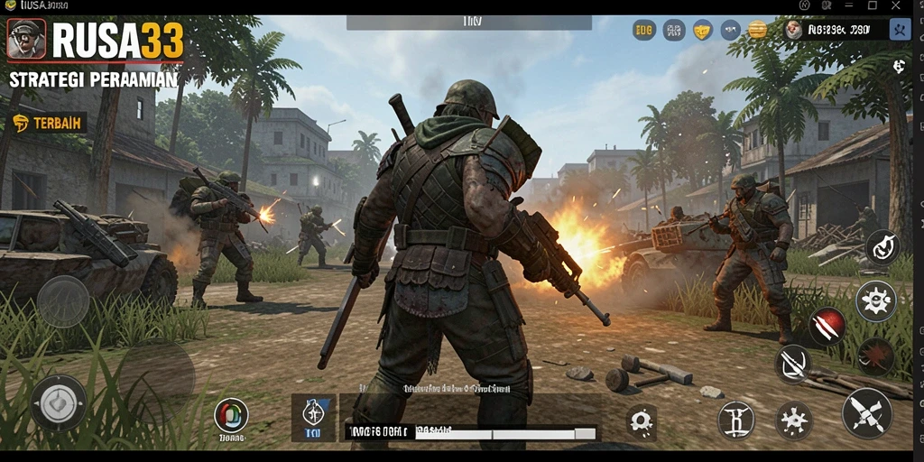 Tangkapan layar gameplay RUSA33 menunjukkan strategi pertempuran yang intens.
