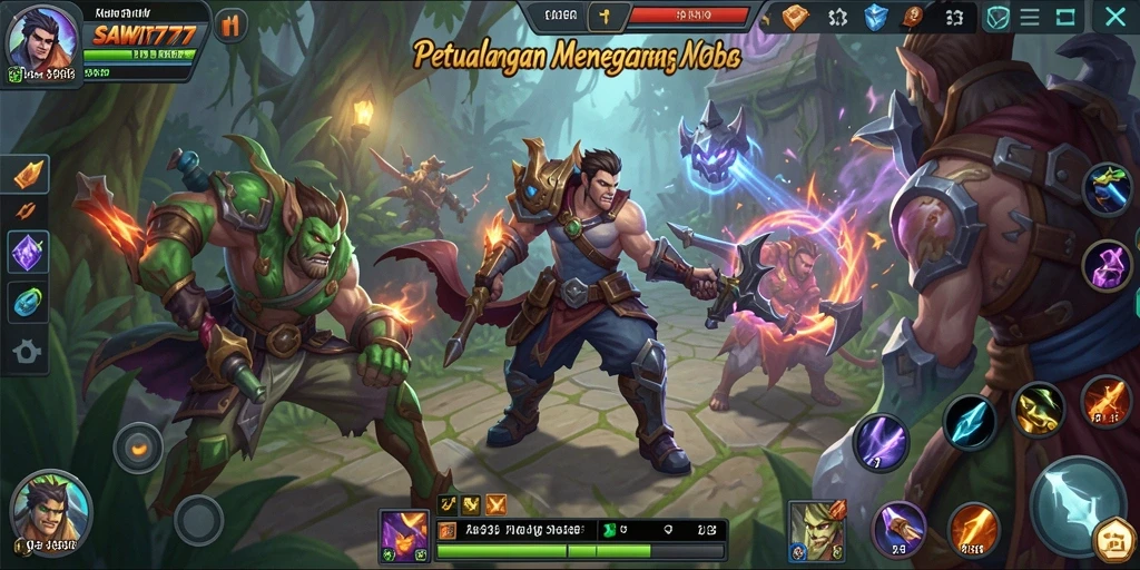 Tampilan gameplay SAWIT777 yang menegangkan dan penuh aksi dalam pertempuran MOBA.